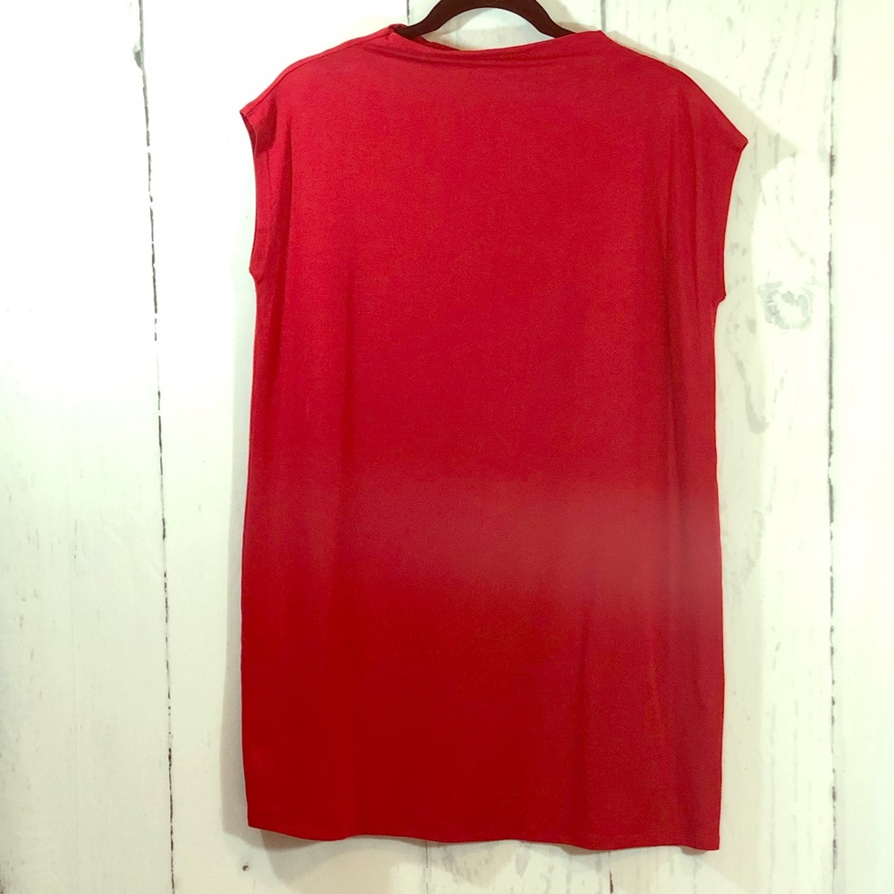 Eileen Fisher red midi sleeveless dress